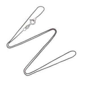 Vintage Italy Sterling Silver 925 0.8mm Box Chain Necklace 18"